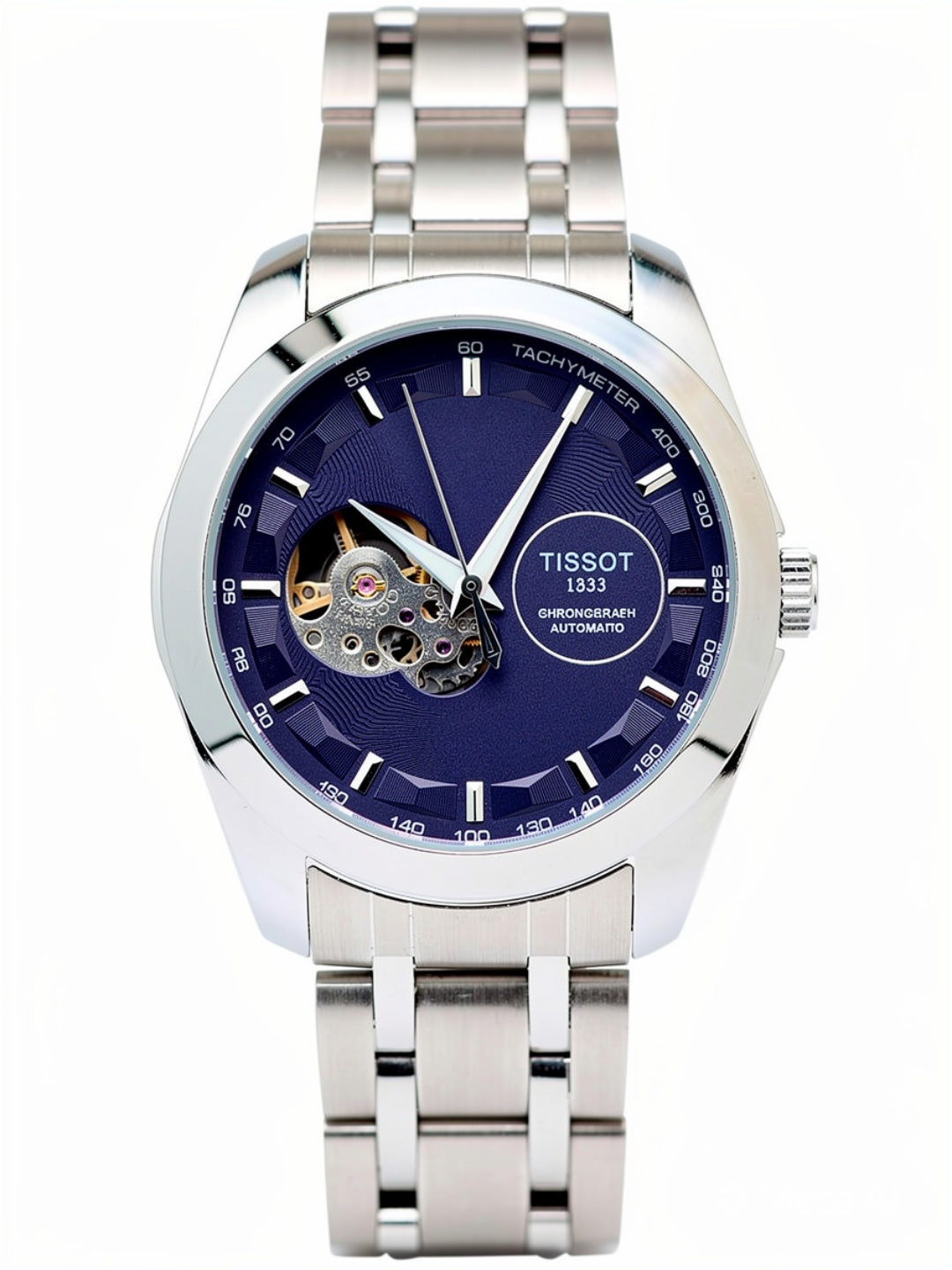 Automatic Skeleton Blue Dial Stainless Steel Watch for Men | Premium Luxury Timepiece