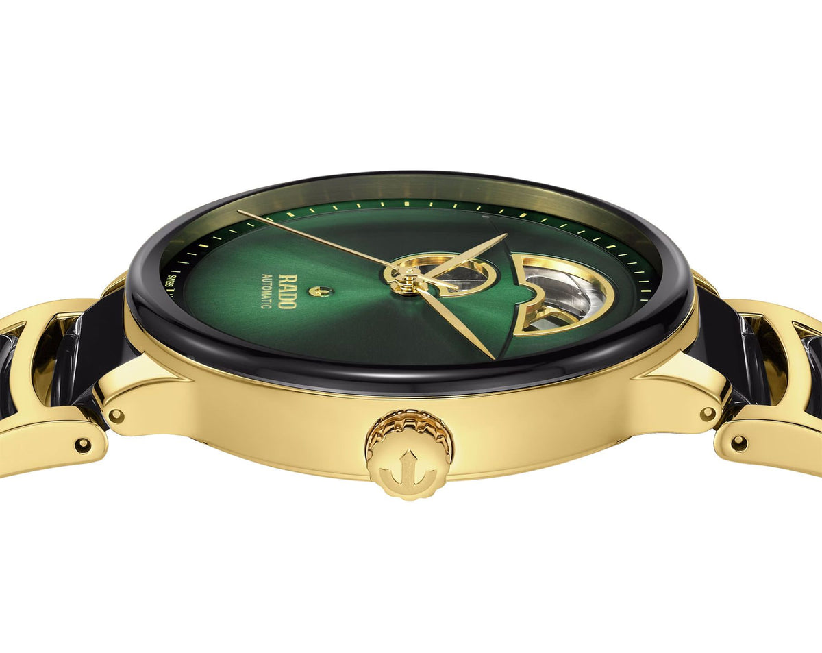 Open Heart Automatic Watch 42mm - Green Dial Gold Two-Tone Ceramic