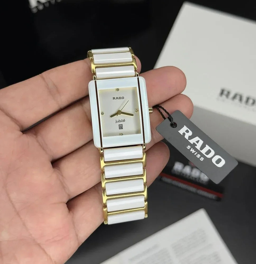 Buy Jubile White Ceramic Gold Tone Mens's Watch Online in India