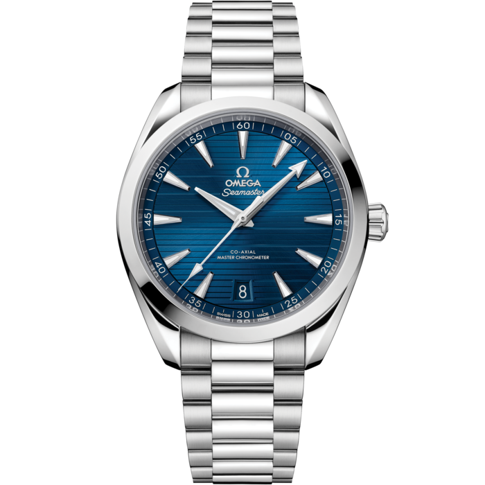 Men's Stainless Steel Blue Dial Automatic Watch with Date - Premium Dress Watch