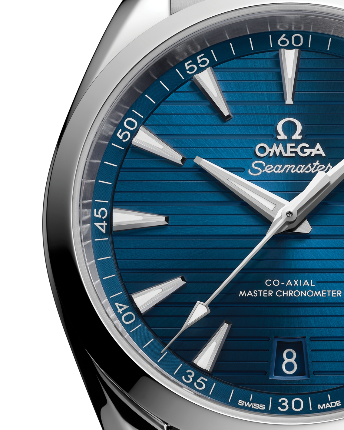 Men's Stainless Steel Blue Dial Automatic Watch with Date - Premium Dress Watch