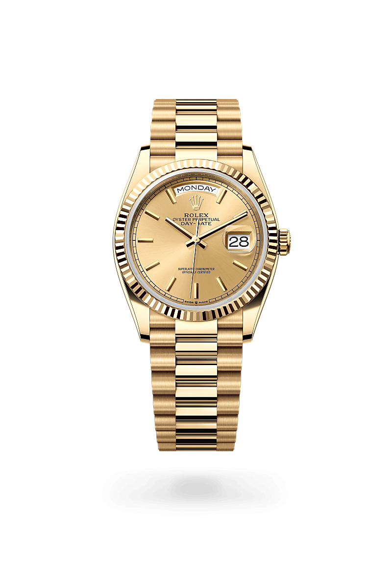 Men's Luxury Gold Quartz Watch with Champagne Dial - Day & Date Display and President Bracelet