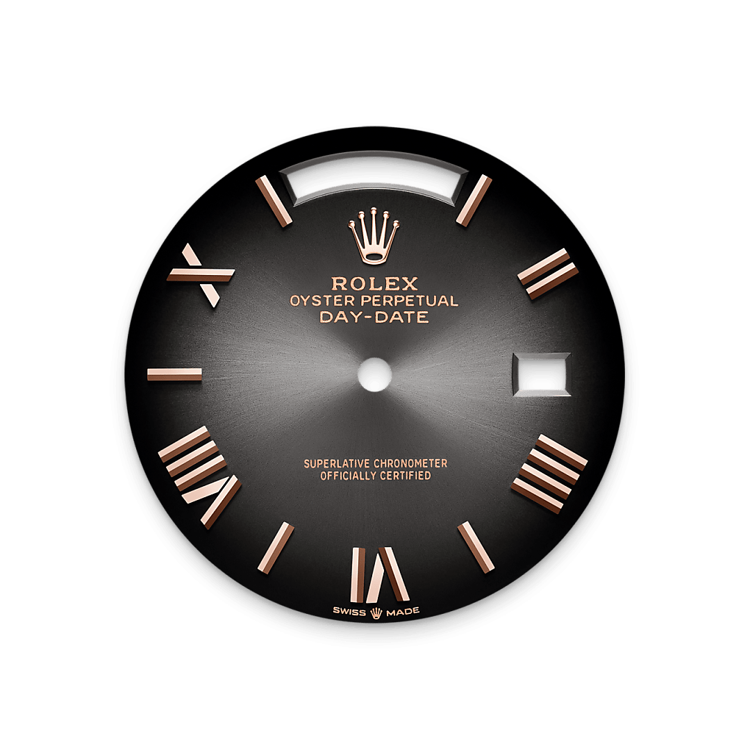 Men's Luxury Rose Gold Quartz Watch with Black Dial - Day & Date Display and President Bracelet