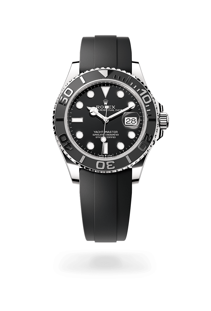 Men's Silver Quartz Watch with Black Dial and Black Rubber Strap - Date Display and Rotating Bezel - Luxury Sports Edition