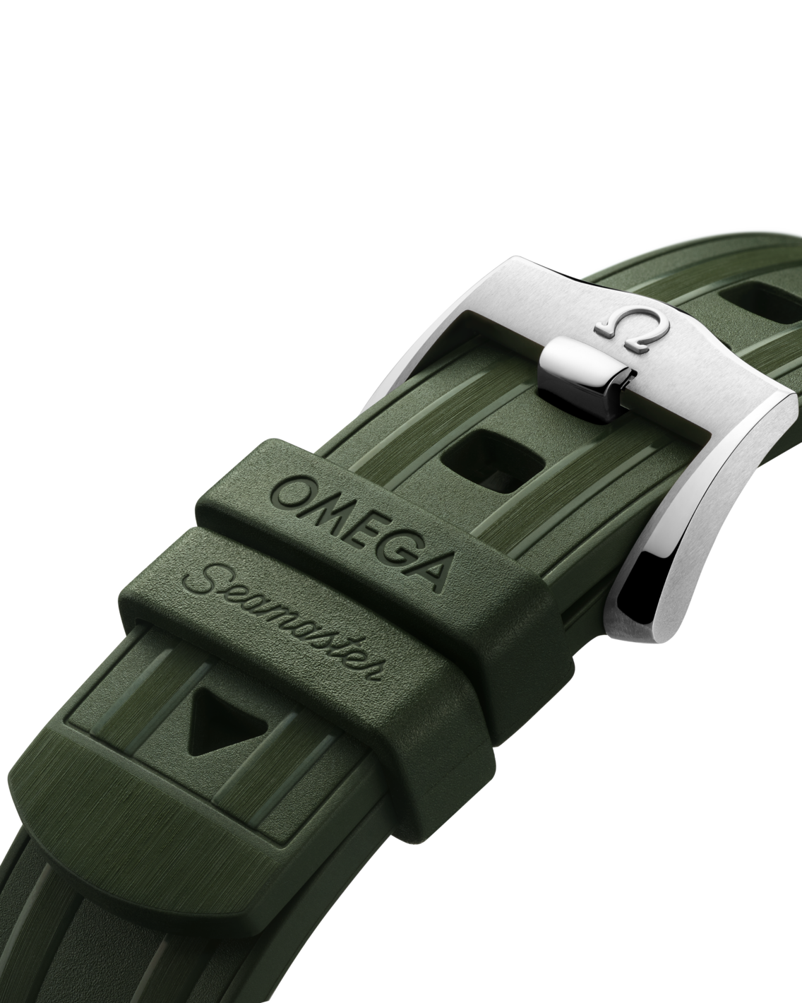 Men's Green Dial Diver Automatic Watch with Date - Green Rubber Strap - 300M Water Resistant