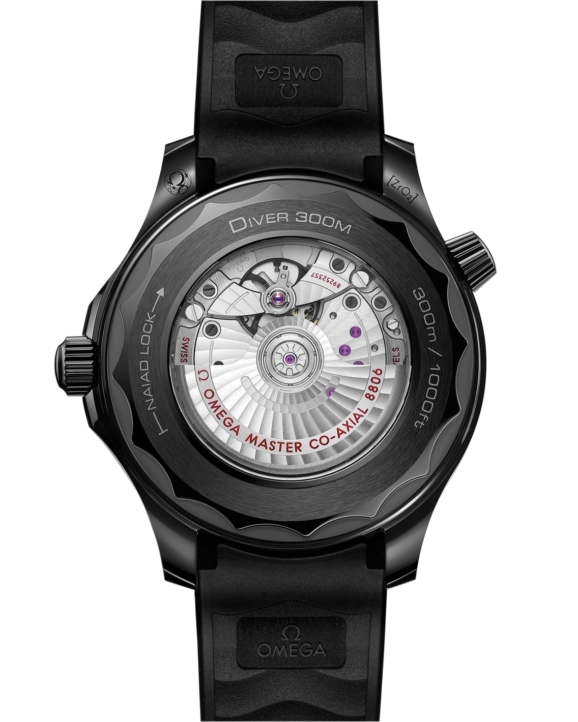 Men's All Black Diver Automatic Watch - Black Ceramic Bezel - Black Rubber Strap - 300M