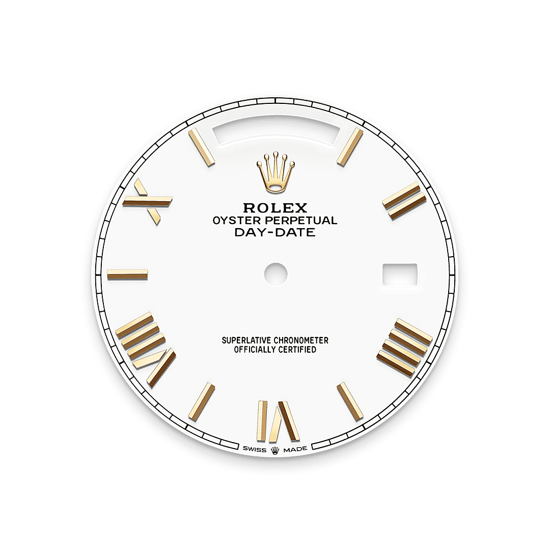 Men's Luxury Gold Quartz Watch with White Dial - Roman Markers, Day & Date Display