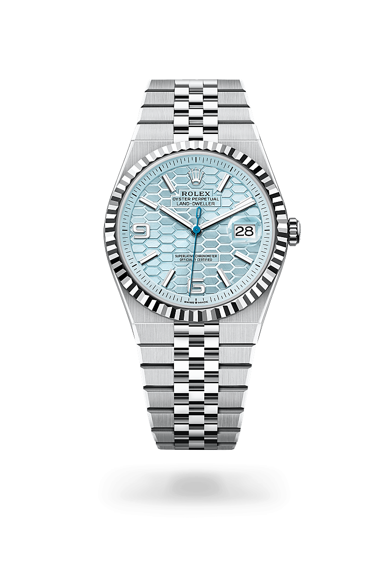 Men's Silver Quartz Watch with Ice Blue Textured Dial and Date - Luxury Sports Edition