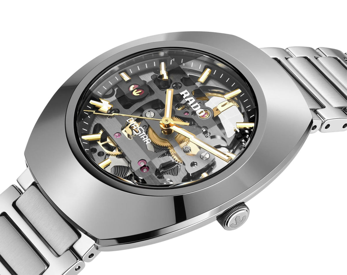 Premium Square Skeleton Automatic Watch - Silver Steel - Open-Heart Dial - Swiss Made