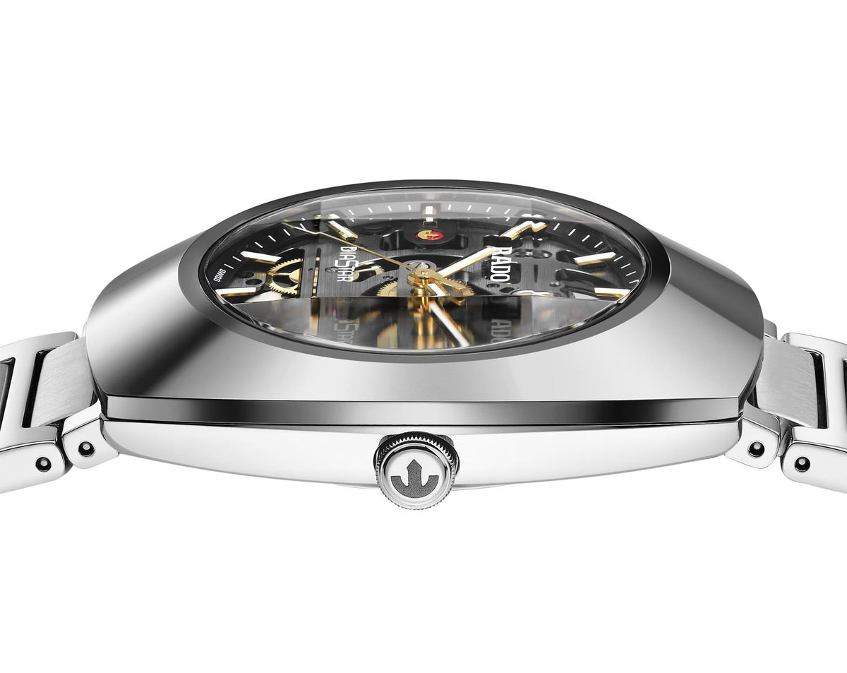 Premium Square Skeleton Automatic Watch - Silver Steel - Open-Heart Dial - Swiss Made