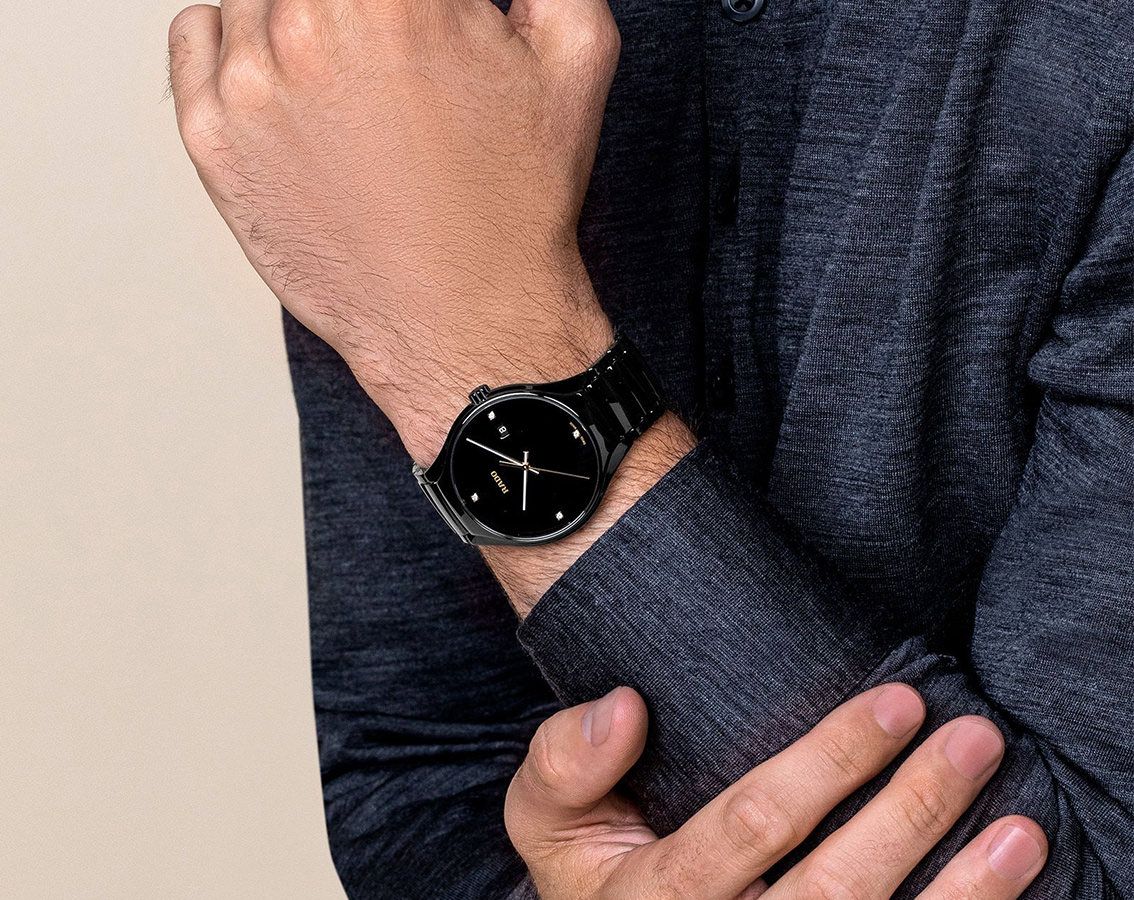 Black Ceramic Swiss Watch