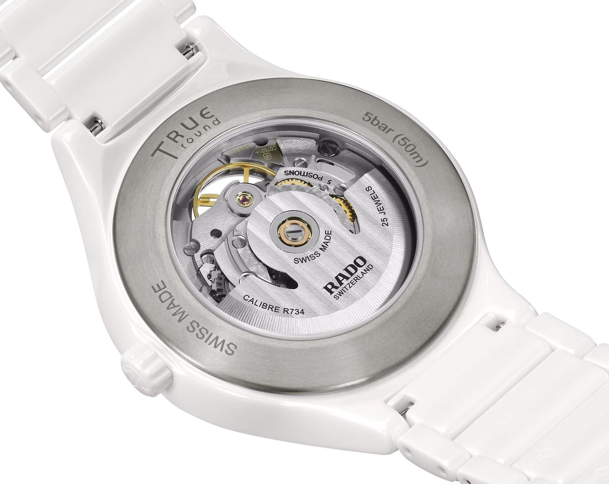 Luxury Open Heart Automatic Watch - White Ceramic - Rose Gold Skeleton Dial - Swiss Made