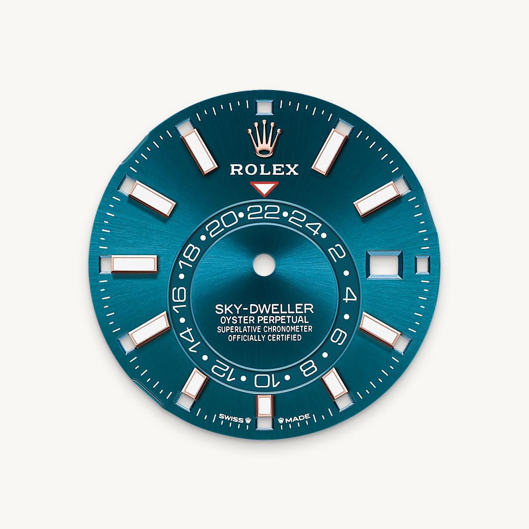 Men's Luxury Rose Gold Quartz Watch with Teal Blue Dial - Dual Time, Annual Calendar and Jubilee Bracelet