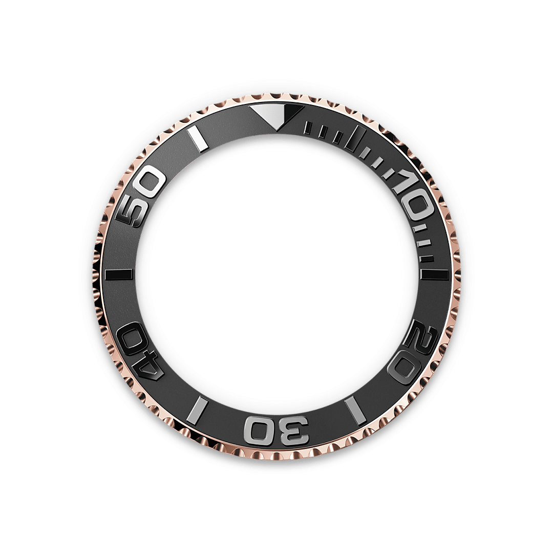 Men's Rose Gold Quartz Watch with Black Dial and Black Rubber Strap - Date Display and Rotating Bezel - Luxury Sports Edition