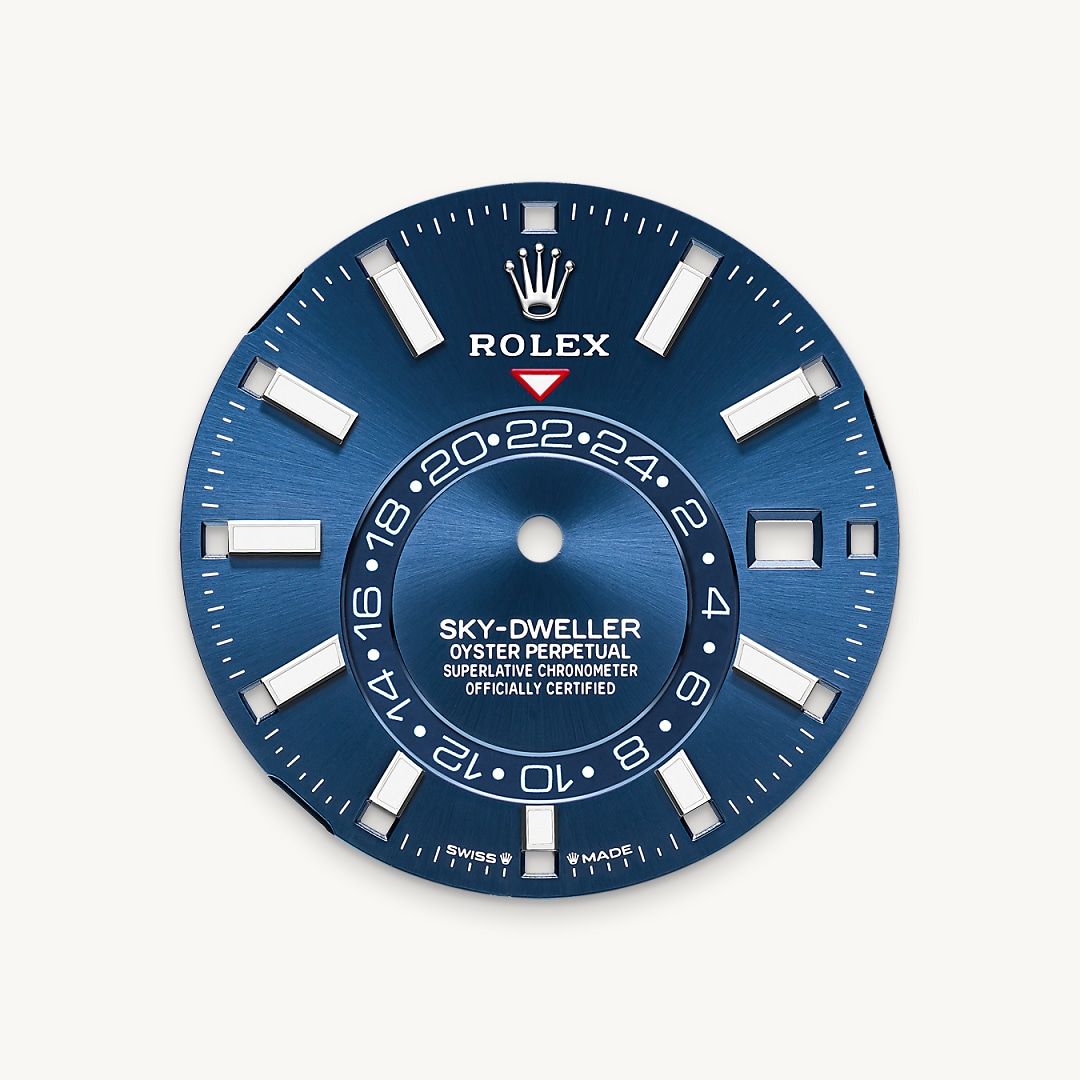 Men's Silver Quartz Watch with Blue Dial - Dual Time Zone Display, Date Magnifier and Jubilee Bracelet